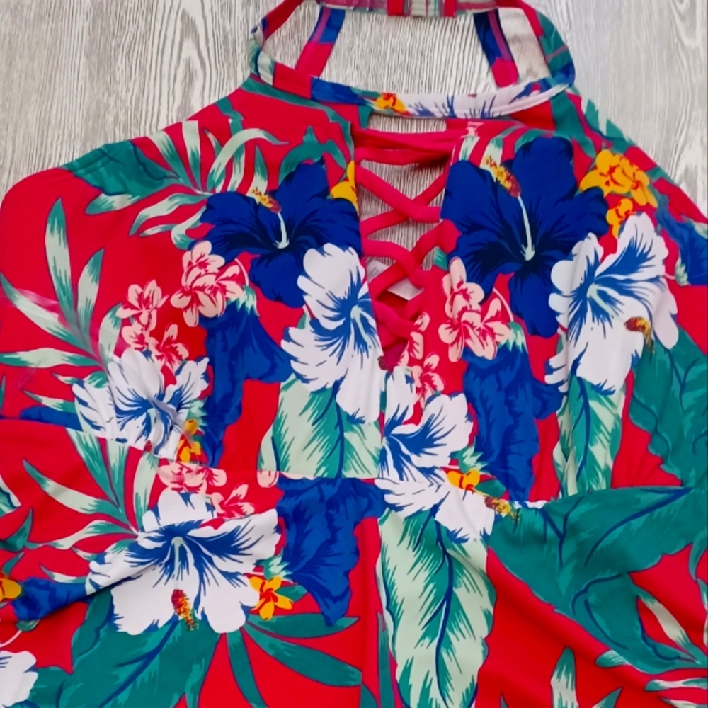 Floral Halter Swim Suite